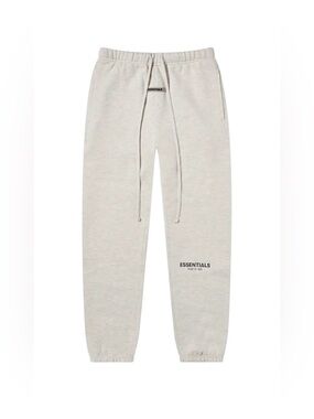 Essentials FOG Men’s light Heather oatmeal Drawstring Logo Joggers, nwt, sz M